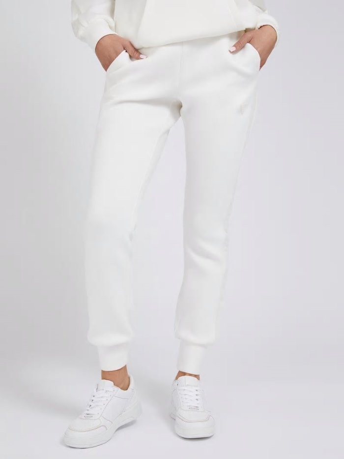 Pantalones Jogger Guess Logo Tape Jogger Pant Mujer Blancos | SE-458350