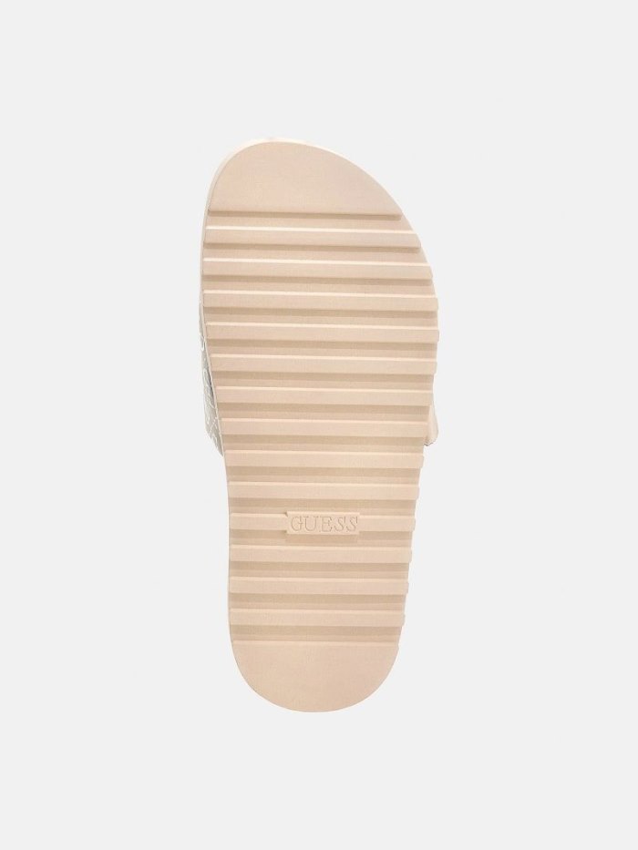 Pantuflas Guess Fabetzy 4g Logo Mujer Beige | SE-123231