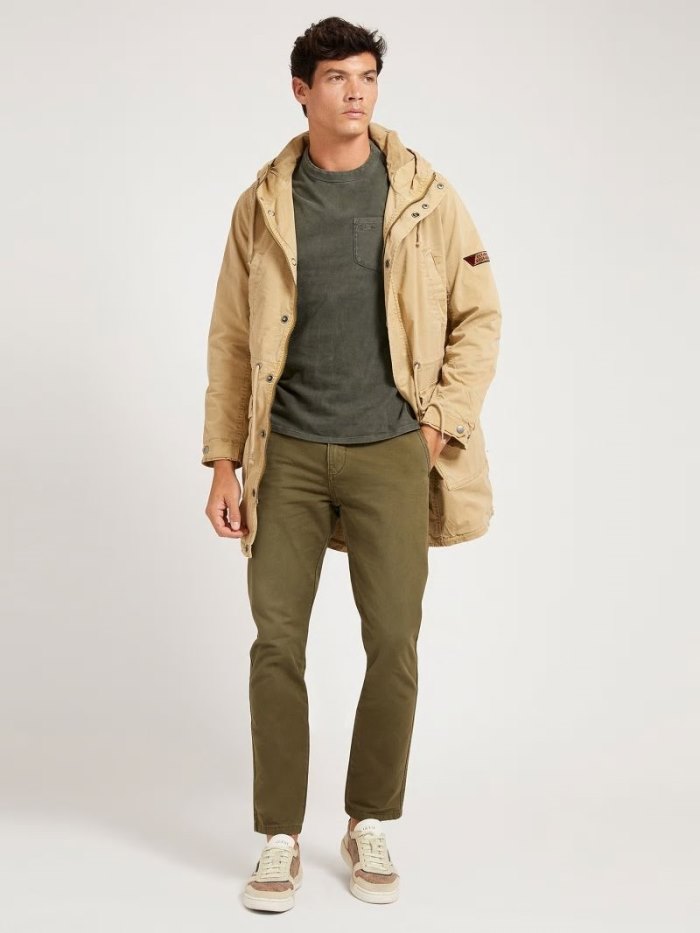 Parka Guess Hooded Cotton Hombre Beige | SE-037074