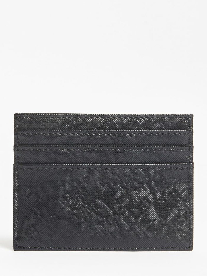 Porta Tarjetas Guess Certosa Saffiano Credit Hombre Negros | 