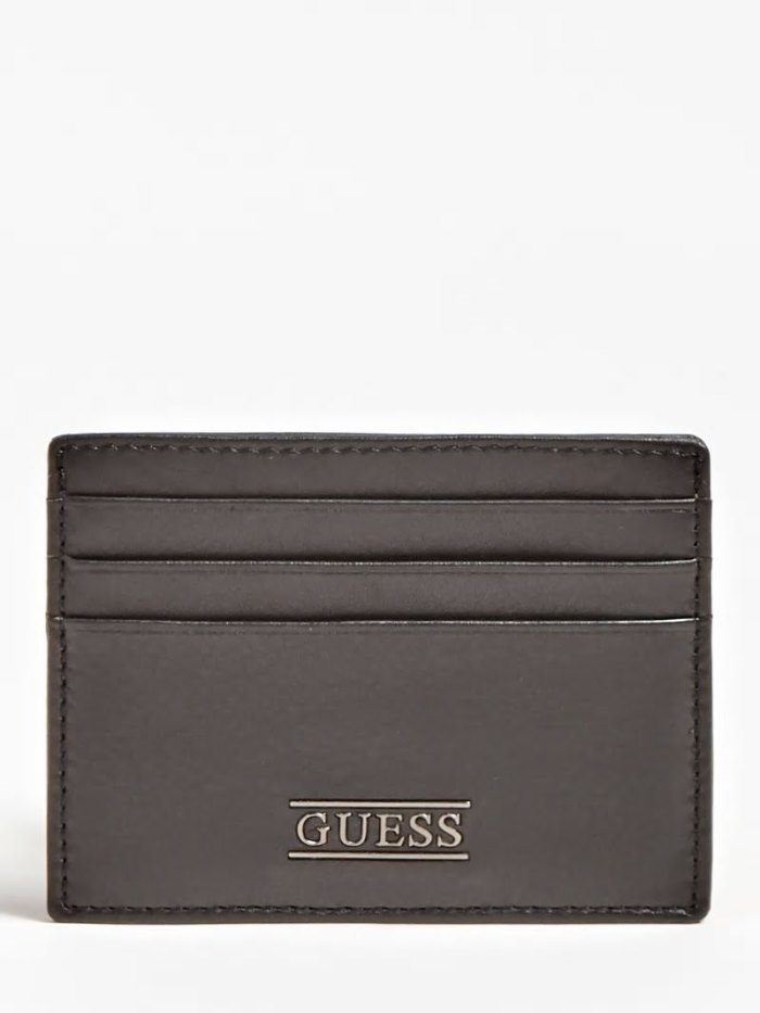 Porta Tarjetas Guess New Boston Leather Credit Hombre Negros | 