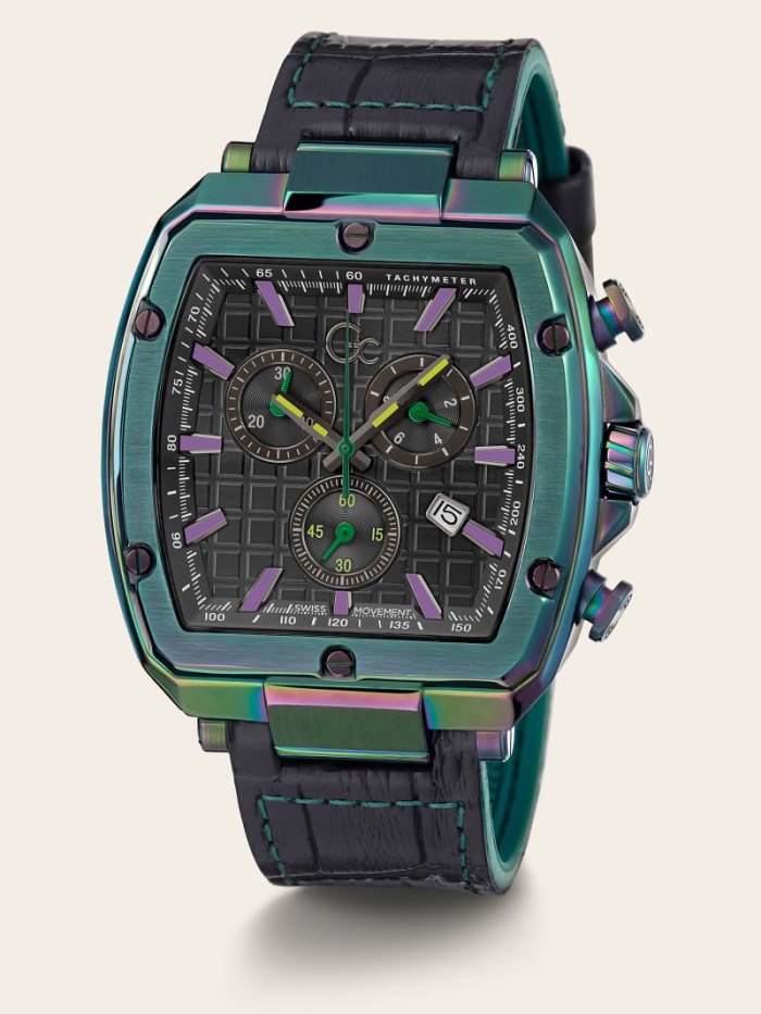 Relojes Guess GC Leather Chronograph Hombre Rainbow | SE-847152