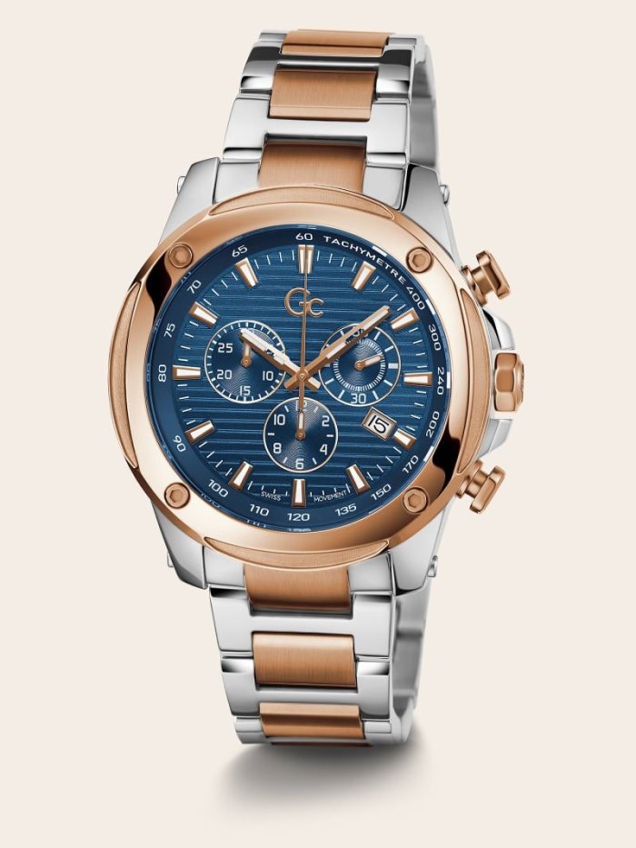 Relojes Guess GC Steel Chronograph Hombre Plateados Rosas Dorados | SE-666983