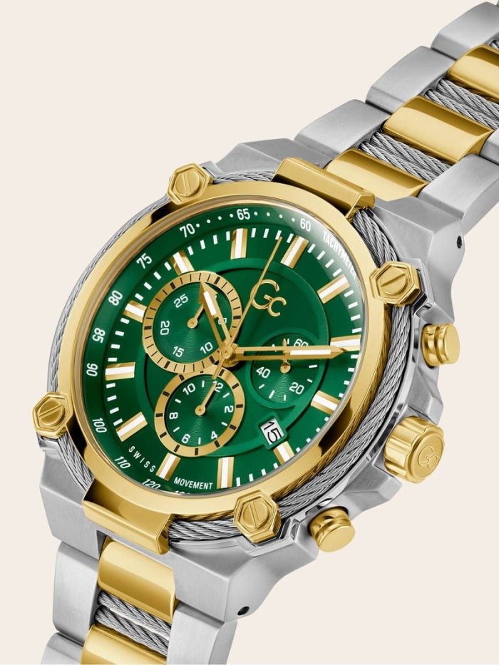 Relojes Guess GC Steel Chronograph Hombre Plateados Dorados | SE-237564