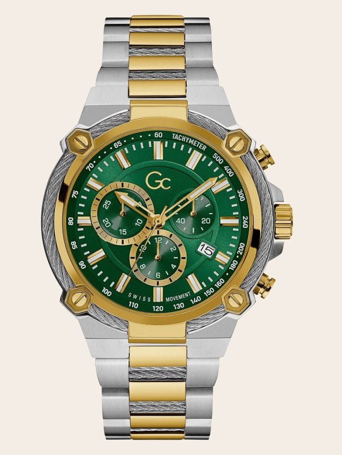 Relojes Guess GC Steel Chronograph Hombre Plateados Dorados | SE-237564