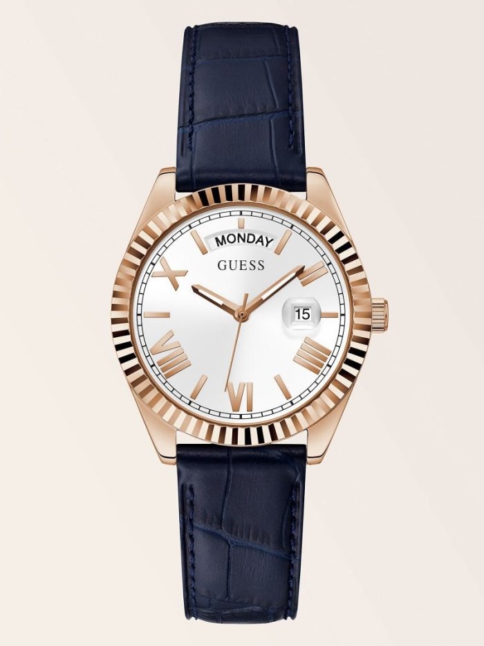 Relojes Guess Leather Calendar Mujer Dorados | SE-776571