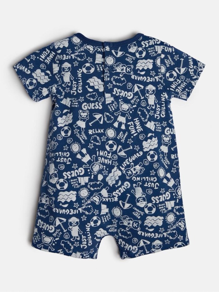 Rompers Guess All Over Print Niños Azules | SE-657524