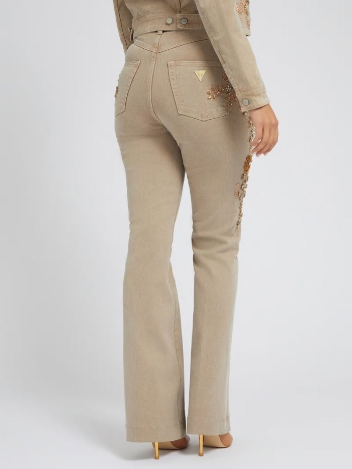 Ropa Guess Floral Embroidery Mujer Beige | SE-240448