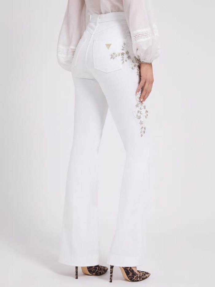 Ropa Guess Floral Embroidery Mujer Blancos | SE-209383