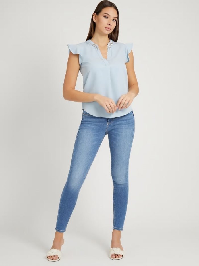 Ropa Guess Jegging Fit Mujer Azules | SE-625217