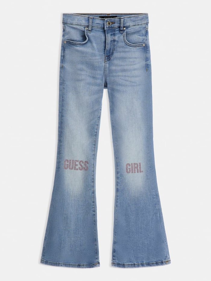 Ropa Guess Logo Flare Niños Azules Claro | SE-277165