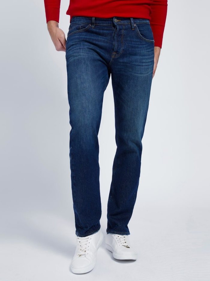 Ropa Guess Skinny Fit Hombre Azules Oscuro | SE-680180