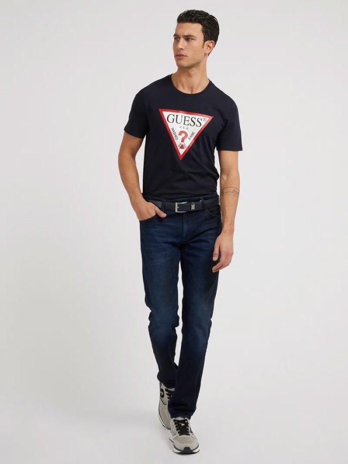 Ropa Guess Skinny Fit Hombre Azules Oscuro | SE-624705