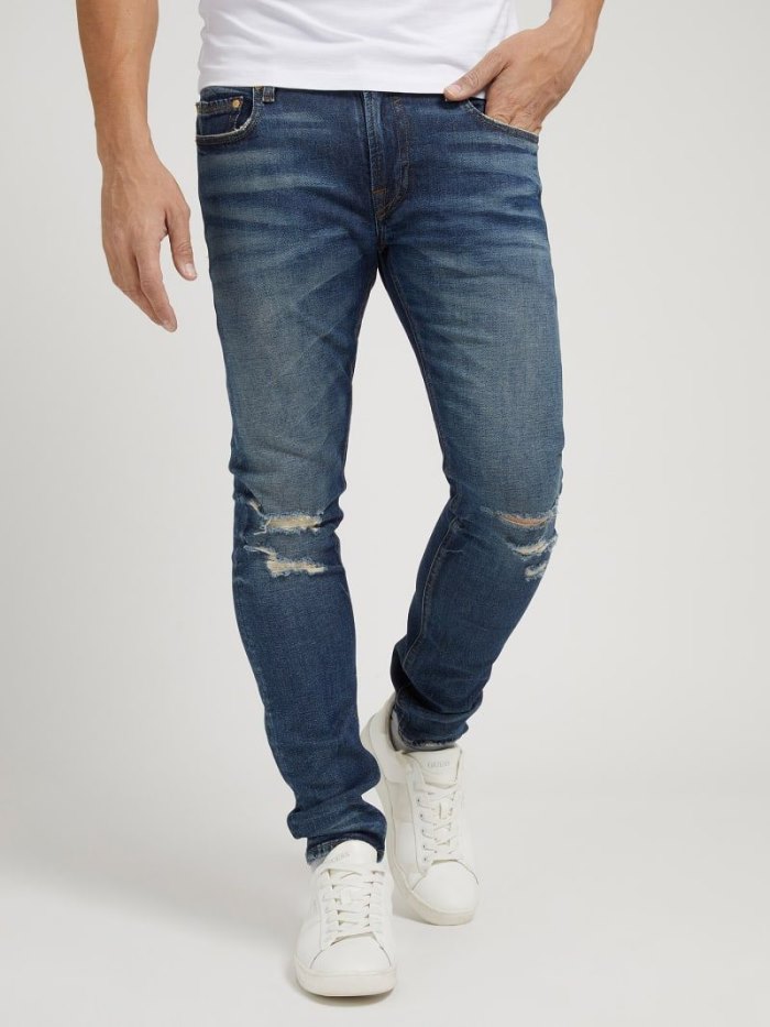 Ropa Guess Skinny Fit Hombre Azules | SE-301013