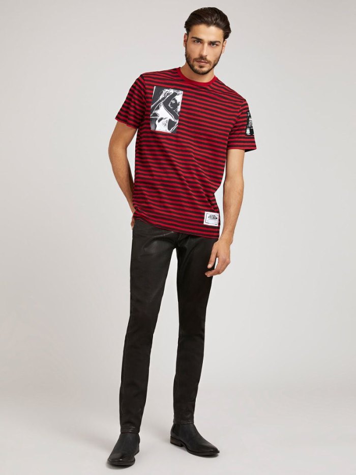 Ropa Guess Skinny Fit Hombre Negros | SE-460853