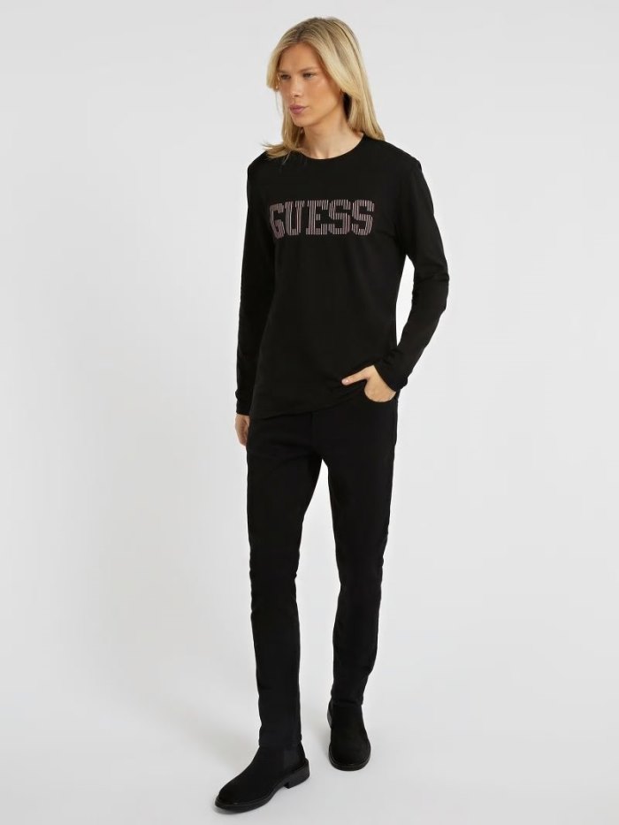 Ropa Guess Skinny Fit Hombre Negros | SE-848865