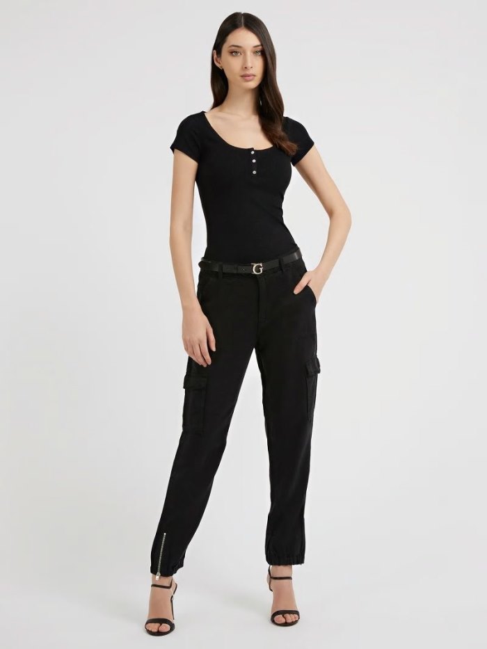 Ropa Guess Skinny Fit Mujer Negros | SE-129871