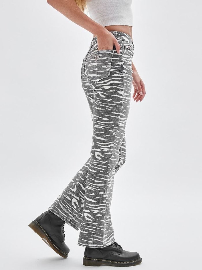 Ropa Guess Zebra Print Bootcut Mujer Negros | SE-203184