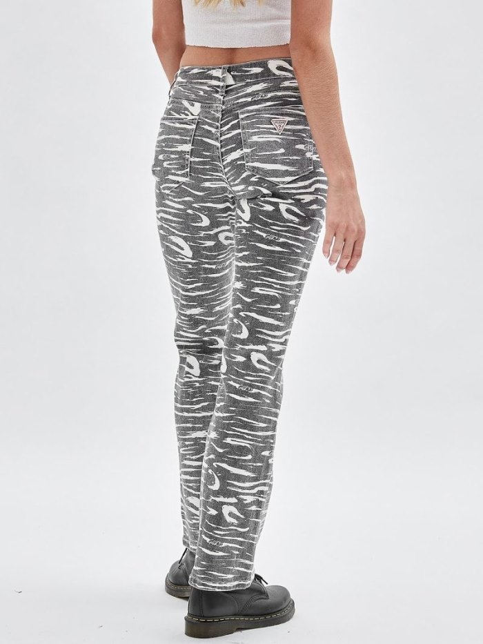 Ropa Guess Zebra Print Bootcut Mujer Negros | SE-203184