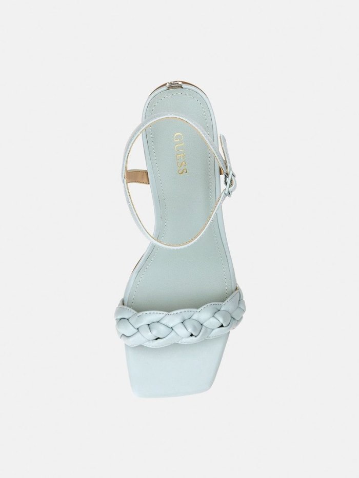 Sandalias Guess Cadha Woven-strap Mujer Azules Claro | SE-051737