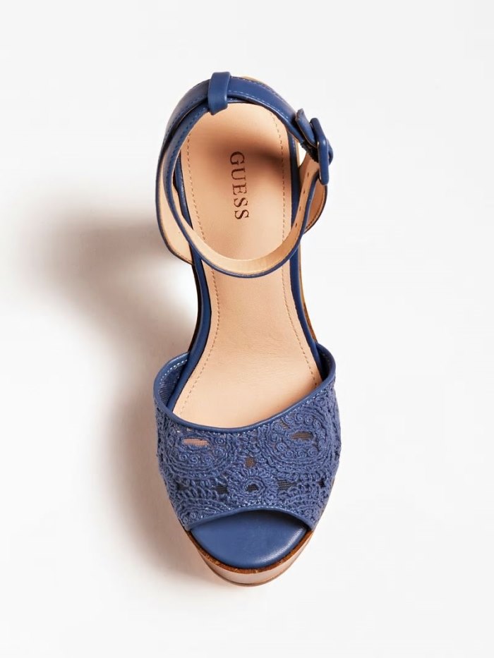 Sandalias Guess Garza Lace Mujer Azules | SE-902678