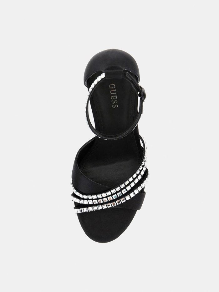 Sandalias Guess Kadisha Jewel Appliqué Mujer Negros | SE-847885