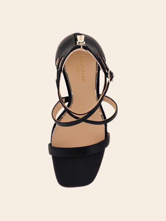 Sandalias Guess Marciano Satin Mujer Negros | SE-741614