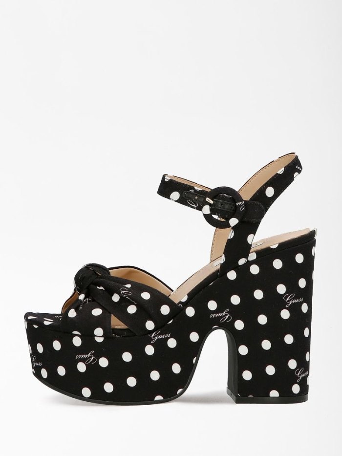 Sandalias Guess Rion Polkadot Mujer Negros | SE-432767