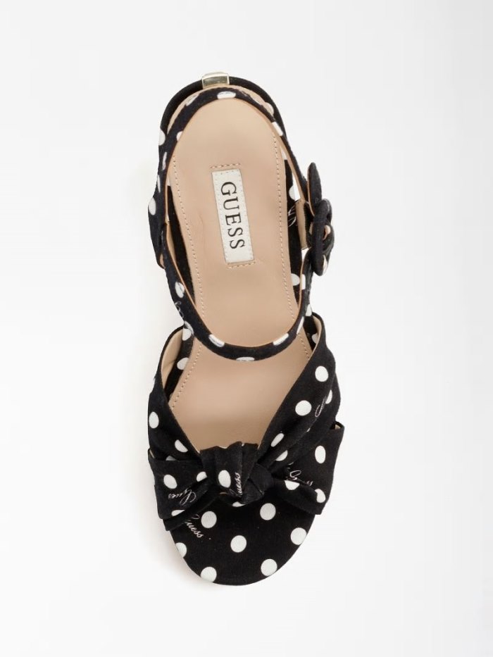 Sandalias Guess Rion Polkadot Mujer Negros | SE-432767