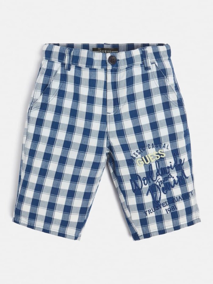 Short Guess Gingham Checked Niños Azules | SE-766453