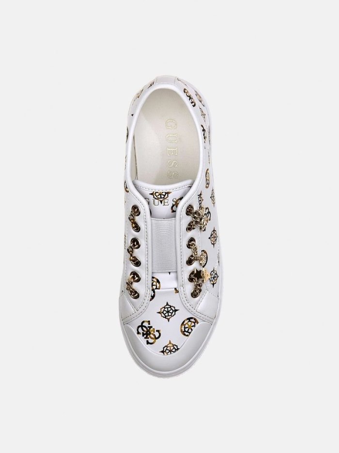 Slip On Guess Betrix 4g Peony Logo Mujer Blancos | SE-468740