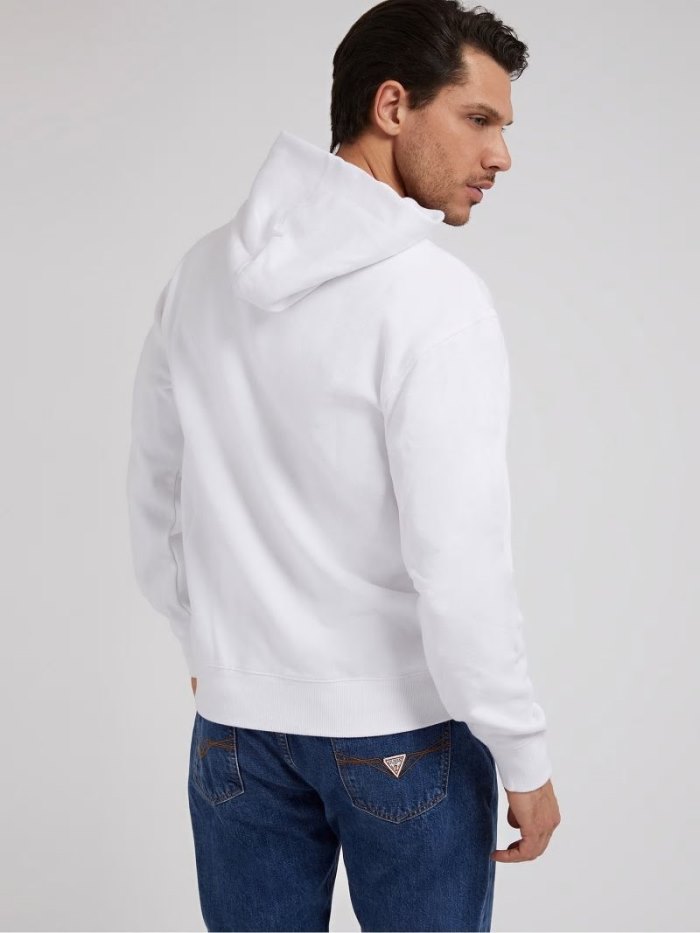 Sudadera con Capucha Guess Hoodie Hombre Blancos | SE-596209