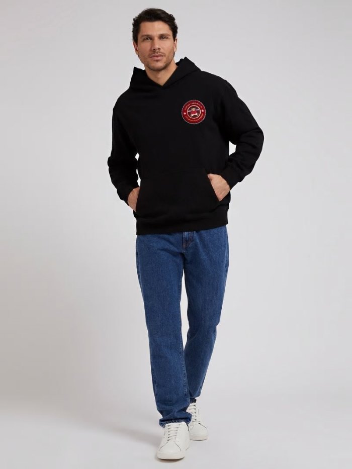 Sudadera con Capucha Guess Hoodie Hombre Negros | SE-140807