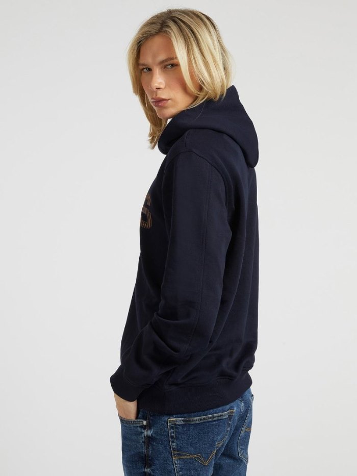 Sudaderas Guess Front Logo Hooded Hombre Azules | SE-110845