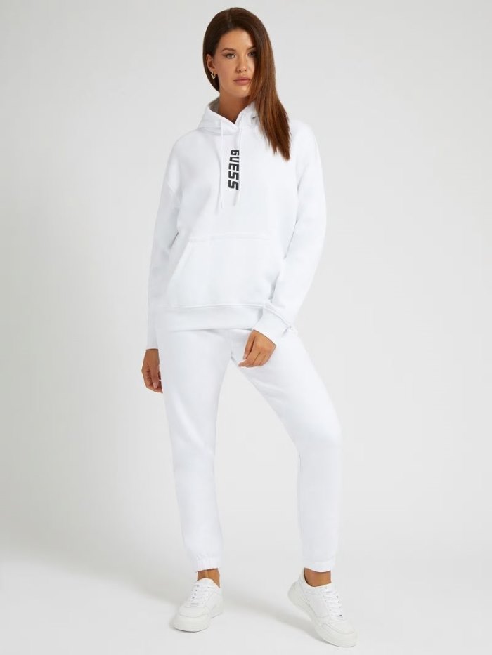 Sudaderas Guess Front Logo Mujer Blancos | SE-462431