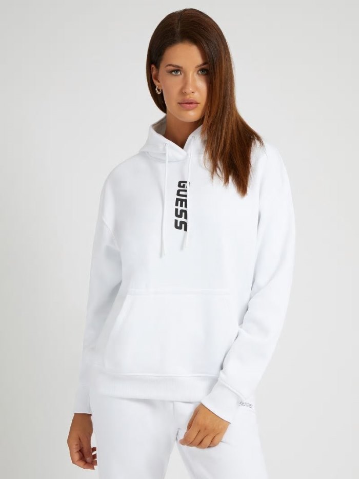 Sudaderas Guess Front Logo Mujer Blancos | SE-462431