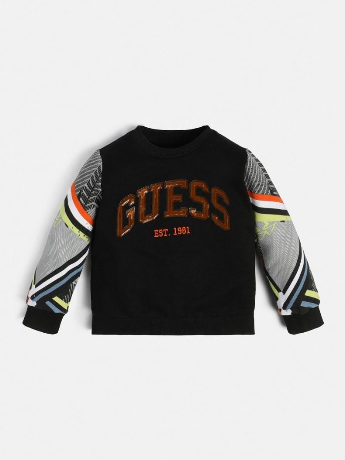 Sudaderas Guess Front Logo Niños Negros | SE-310462