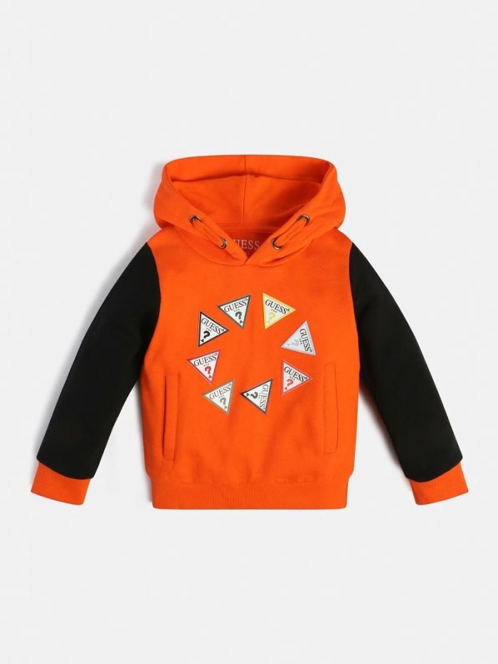 Sudaderas Guess Front Triangle Logo Niños Naranjas | SE-740957