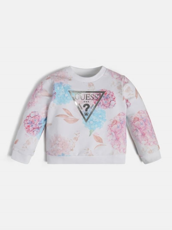 Sudaderas Guess Front Triangle Logo Niños Rosas | SE-137537