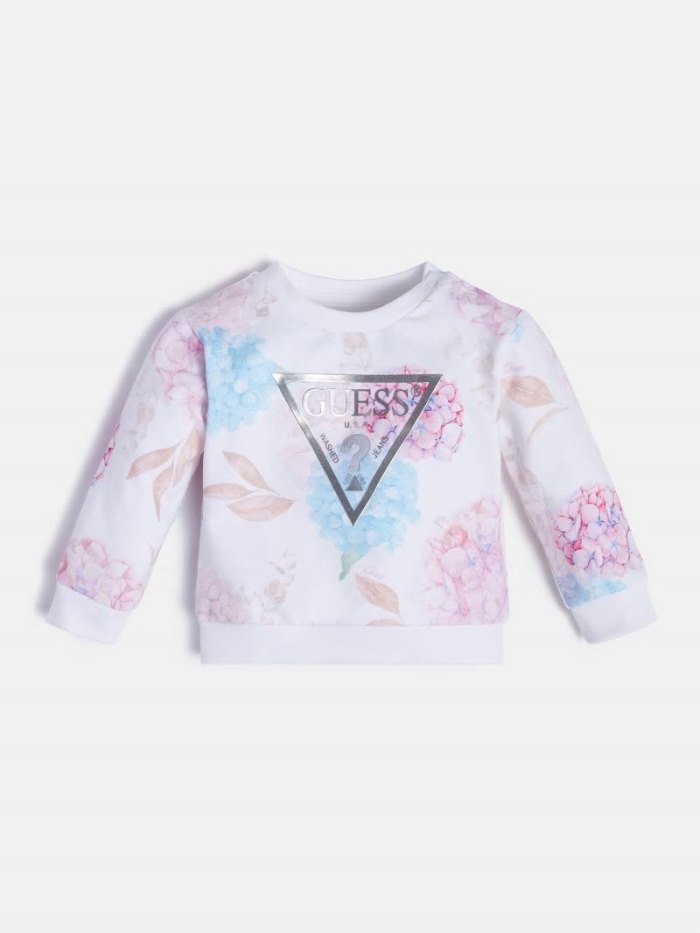 Sudaderas Guess Front Triangle Logo Niños Rosas | SE-137537