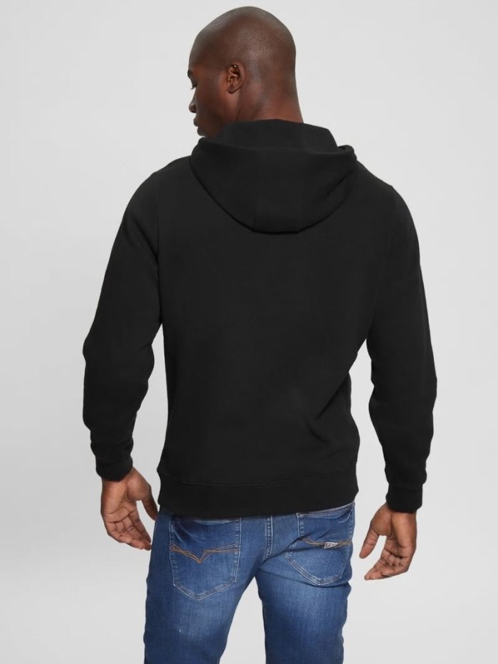 Sudaderas Guess Logo Hooded Hombre Negros | SE-104595