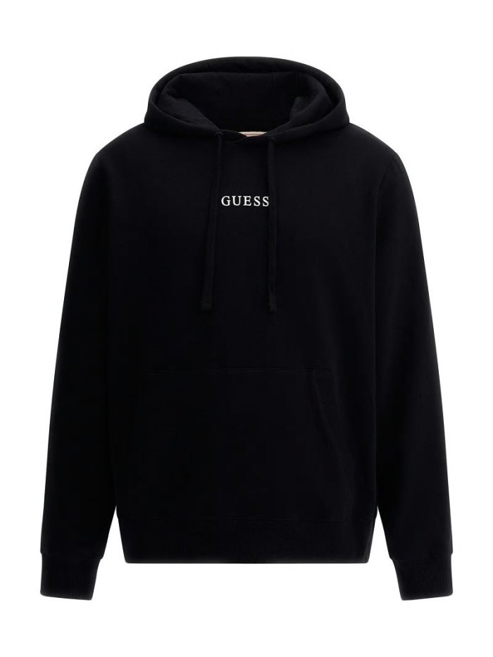 Sudaderas Guess Logo Hooded Hombre Negros | SE-104595