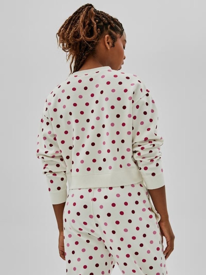 Sudaderas Guess Polka Dot-print Crop Mujer Rosas | SE-026768