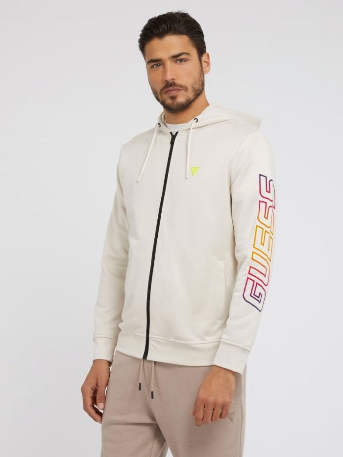 Sudaderas Guess Side Logo Hombre Blancos | SE-009312