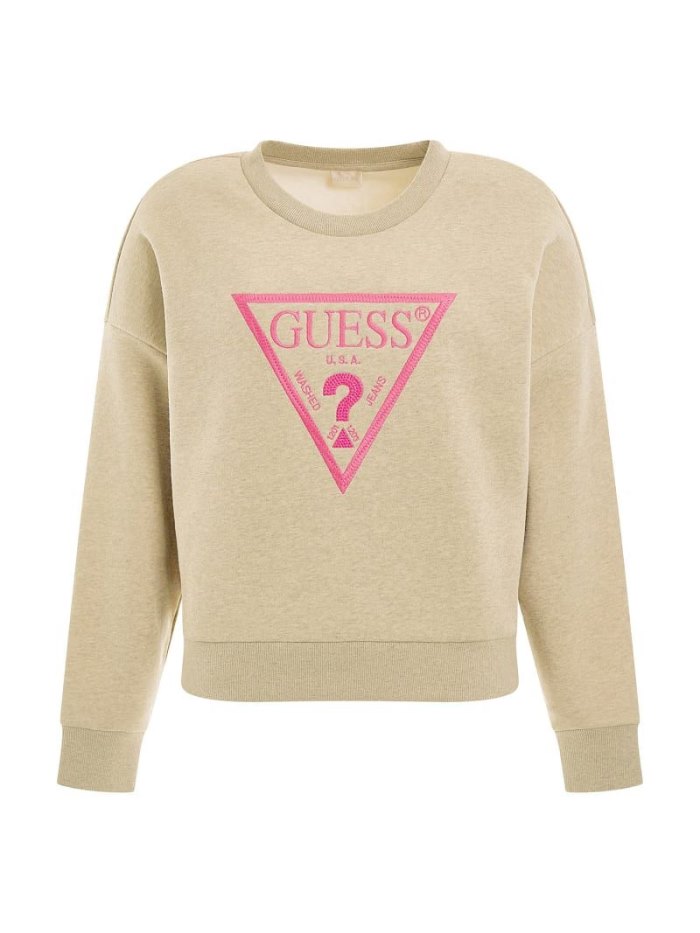 Sudaderas Guess Triangle Logo Mujer Beige | SE-362432