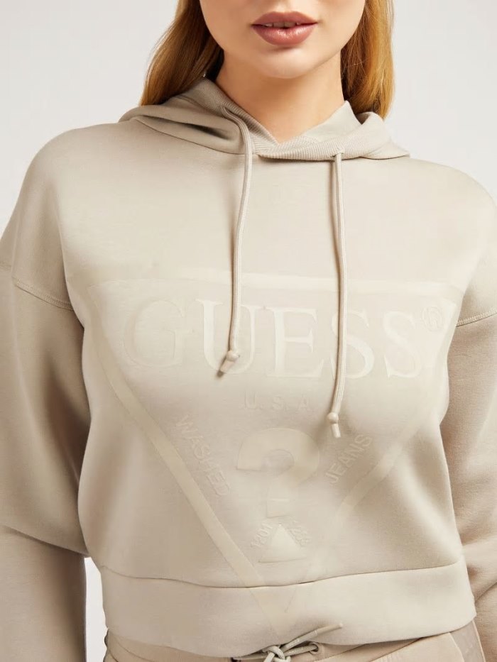 Sudaderas Guess Triangle Logo Mujer Beige | SE-885486