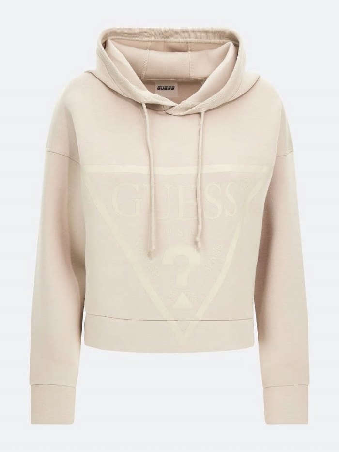 Sudaderas Guess Triangle Logo Mujer Beige | SE-885486