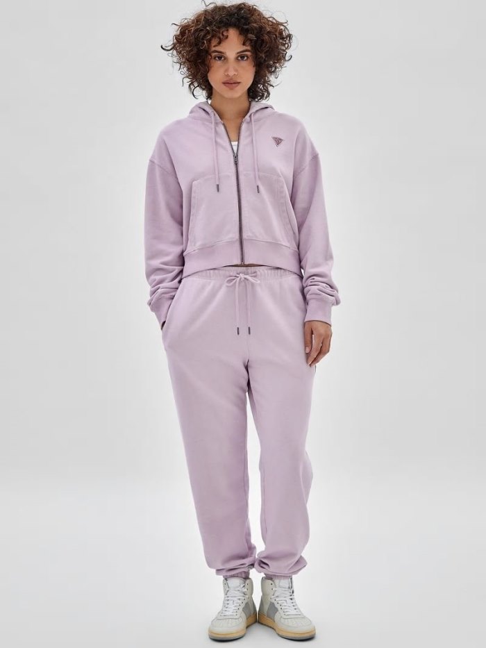 Sudaderas Guess Zipped Small Triangle Logo Mujer Lilac | SE-813241