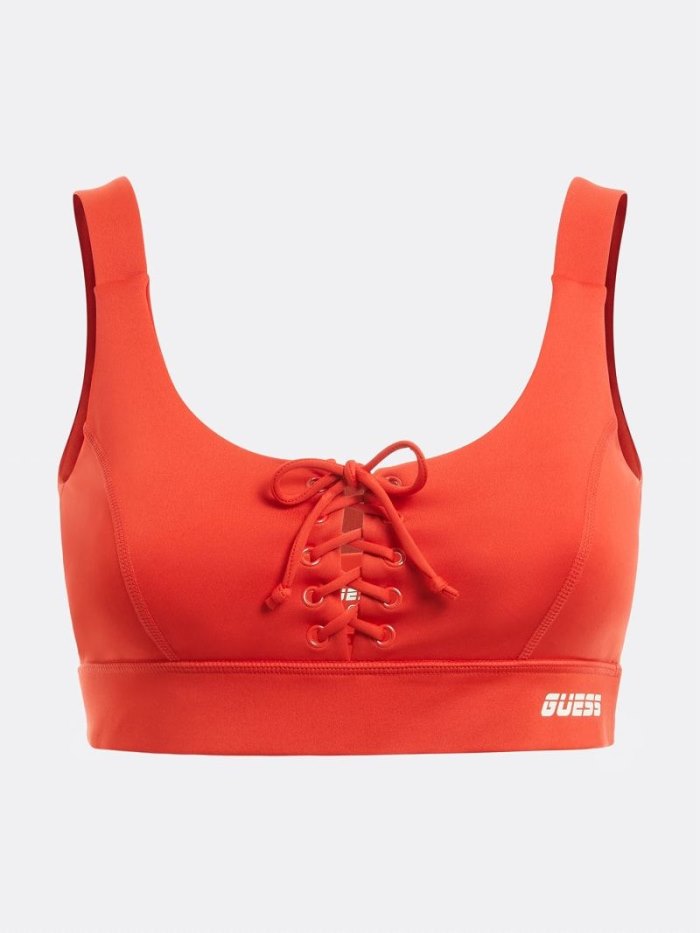 Sujetadores Guess Front Lace Up Active Mujer Rojos | SE-328526