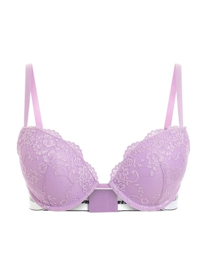 Sujetadores Guess Lace Push Up Bra With Logo Band Mujer Lilac | SE-734846